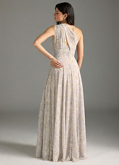 Azazie Charlize Bridesmaid Dresses Lilac Dreamy Floral A-Line One Shoulder Chiffon Dress image2
