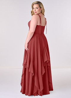 Barbie ♥ Azazie Bridesmaid Dresses Rust A-Line Bow Chiffon Dress image7