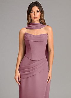 Azazie Sorrel Bridesmaid Dresses Vintage Mauve Mermaid Corset Chiffon Dress image6