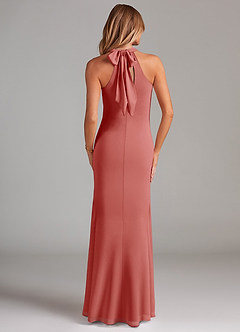 Azazie Doretta Robes de demoiselle d'honneur Robe Sirène en Mousseline de soie Plissée Antique Rose image2