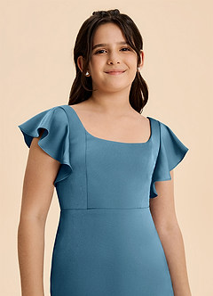 Azazie Demi Junior Jurk van Stretch Satijn met Zeemeermin Strik Bermuda image6