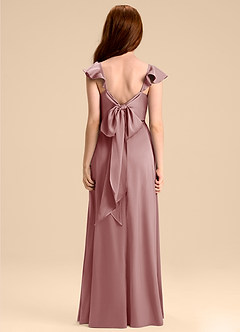 Azazie Everett Junior Klänning av A-Line i Stretch Satin Rosett image2