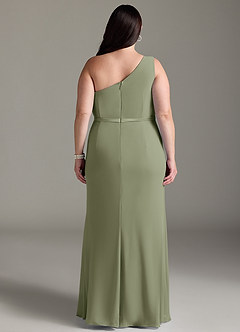 Azazie Liza Bridesmaid Dresses Pistachio Mermaid One Shoulder Chiffon Dress image7