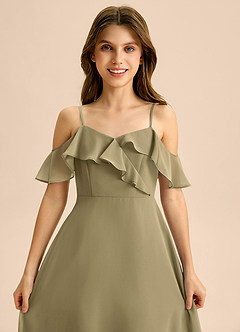 Azazie Kamilla Junior Klä av A-Line i Chiffong Av axeln image7