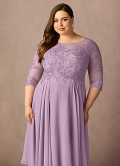 Azazie Marge Mother of the Bride Dresses Wisteria A-Line Scoop Lace Chiffon Dress image11