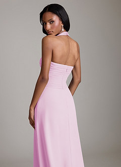 Azazie Clarisa Bridesmaid Dresses Candy Pink A-Line Pleated Chiffon Dress image4
