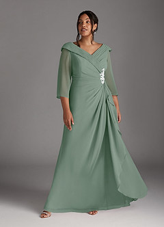 Azazie Jaycee Abiti per la Madre della Sposa Abito A-Line in Chiffon Salvia Argentata image9