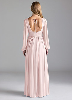 Azazie Norah Brautjungfernkleider A-Linie Gittergewebe Kleid Zartrosa image6