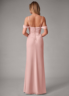 Azazie Haisley At-home Try On Dresses Agave Sheath Off the Shoulder Chiffon Convertible Dress image7