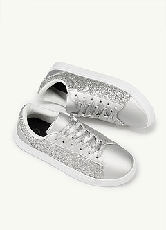 front Sneakers da tennis glitterate