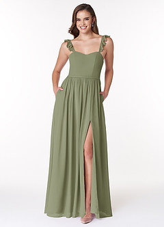 Azazie Metz Bridesmaid Dresses Pistachio A-Line Sweetheart Ruched Chiffon Dress image1