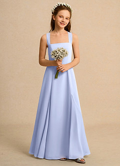 Azazie Tater Junior Formal vestidos de niña de las flores Vestido de Hielo de Gasa de Corte En A con Plisado image4