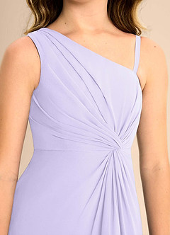 Azazie Brooke Junior Lilac A-Line Side Slit Chiffon Dress image7