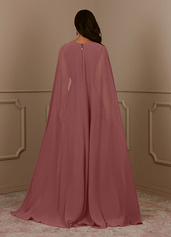 Azazie Isa Mother of the Bride Dresses Desert Rose A-Line V-Neck Pleated Chiffon Dress image4