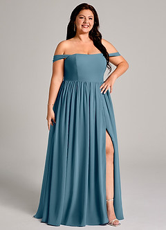 Azazie Calianna Bridesmaid Dresses Bermuda A-Line Off the Shoulder Chiffon Convertible Dress image13