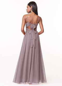 Azazie Zeya Bridesmaid Dresses Dusk A-Line V-Neck Pleated Chiffon Dress image3