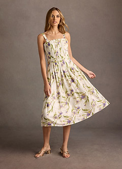 Robe Mi-Longue Tulipe Multi Impression Delilah image4