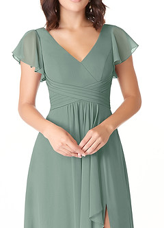 Azazie Omari Bridesmaid Dresses Silver Sage A-Line Chiffon Dress image5