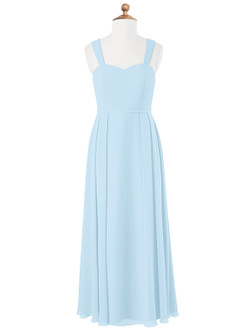 Azazie Simoan Junior Sky Blue A-Line Sweetheart Neckline Chiffon Dress image4