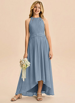 Azazie Elara Junior Klä av A-Line i Chiffong Plisserad image1