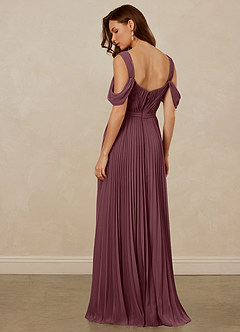 Christian Siriano Bridal for Azazie 1013 Bridesmaid Dresses Sangria A-Line Off the Shoulder Chiffon Dress image4