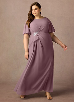 Azazie Rain Mother of the Bride Dresses Dusty Rose Sheath Beaded Chiffon Dress image10