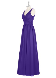 Azazie Keyla Bridesmaid Dresses Regency A-Line V-Neck Pleated Chiffon Dress image29