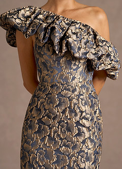 Maxi jurk Ismerelle Vergulde Marine image6