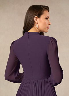 Azazie Adellah Mother of the Bride Dresses Plum A-Line Pleated Chiffon Dress image4