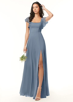 Azazie Bondi Bridesmaid Dresses Twilight A-Line Ruffled Chiffon Dress image2