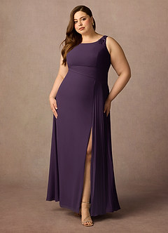 Azazie Galvan Mother of the Bride Dresses Plum A-Line Sequins Chiffon Dress image6