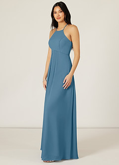 Azazie Sarah Bridesmaid Dresses Bermuda Empire Pleated Chiffon Dress image3