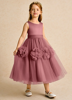 Azazie Vola Flower Girl Dresses Amethyst Ball-Gown Sleeveless Tulle Dress image3