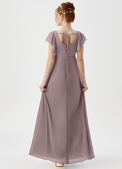 Azazie Bondi Junior Dusk A-Line Side Slit Mesh Dress image2