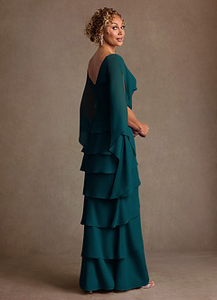 Azazie Arabinda 신부의 어머니 드레스 쉬스 셔링 쉬폰 플로어 길이 드레스 image2