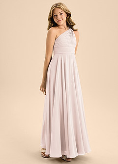 Azazie Charlize Junior Rose Petal A-Line Pleated Chiffon Dress image5