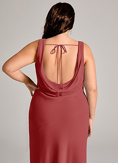 Azazie Rylina Bridesmaid Dresses Rust Mermaid Pleated Chiffon Dress image12