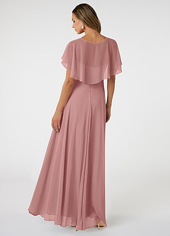Azazie Jamie Brautjungfernkleider A-Linie Chiffon Kleid Altrosa image5