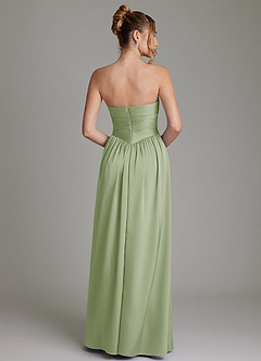 Azazie Zena Bridesmaid Dresses Dusty Sage A-Line Strapless Stretch Satin Dress image6