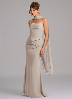 Azazie Sorrel Bridesmaid Dresses Frost Mermaid Corset Chiffon Dress image5