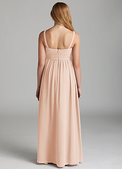 Azazie Chanel Junior Vestido de Rosa Inglesa de Gasa de Corte En A con Escote de Corazón image4
