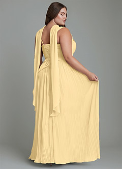 Azazie Stephanie Bridesmaid Dresses Butter A-Line Pleated Stretch Satin Dress image16