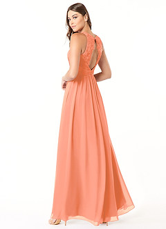 Azazie Luz Bridesmaid Dresses Sunset A-Line Lace Chiffon Dress image4