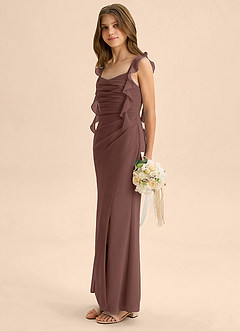 Azazie Jessamine Junior Espresso Mermaid Sweetheart Neckline Chiffon Dress image5