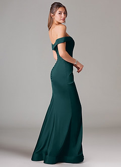 Azazie Everly Vestidos de damas de honor Vestido de Pino de Satén Elástico de Corte Sirena Convertible con Vestidos sin tirantes image4