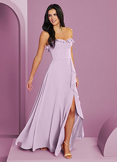 Barbie ♥ Azazie Final Sale Frosted Lilac A-Line Sweetheart Neckline Chiffon Dress image4