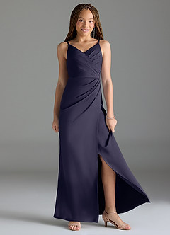 Azazie Maci Junior Klä av Sjöjungfru i Stretch Satin Plisserad image3