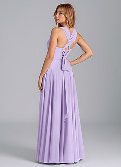 Azazie Darana Bridesmaid Dresses Lilac A-Line Corset Chiffon Dress image6