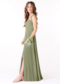 Azazie Rosey Junior Pistachio A-Line Sweetheart Neckline Chiffon Dress image3
