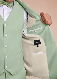 front Adrian Dusty Sage Shawl Lapel Structured Stretch Tuxedo Jacket